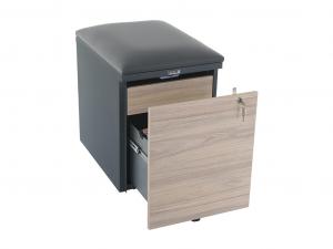 Купить Тумба офисная с пуфом Практикант 2 ящика (антрацит/вяз) в Белебее Тумба офисная с пуфом Практикант 2 ящика (антрацит/вяз)